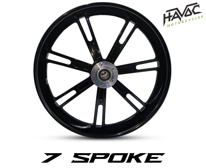 7 Spoke Billet 18x5.5 Black Rear Wheel for 2008-2010 Harley-Davidson Softail
