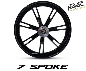 7 Spoke Billet 18x5.5 Black Rear Wheel for Harley-Davidson Touring Models 2009-2023 with ABS