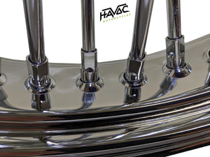 Fat Spoke Wheel, 18x5.5 Dual Disc Front, All Chrome, for 2000-2007 Touring Models