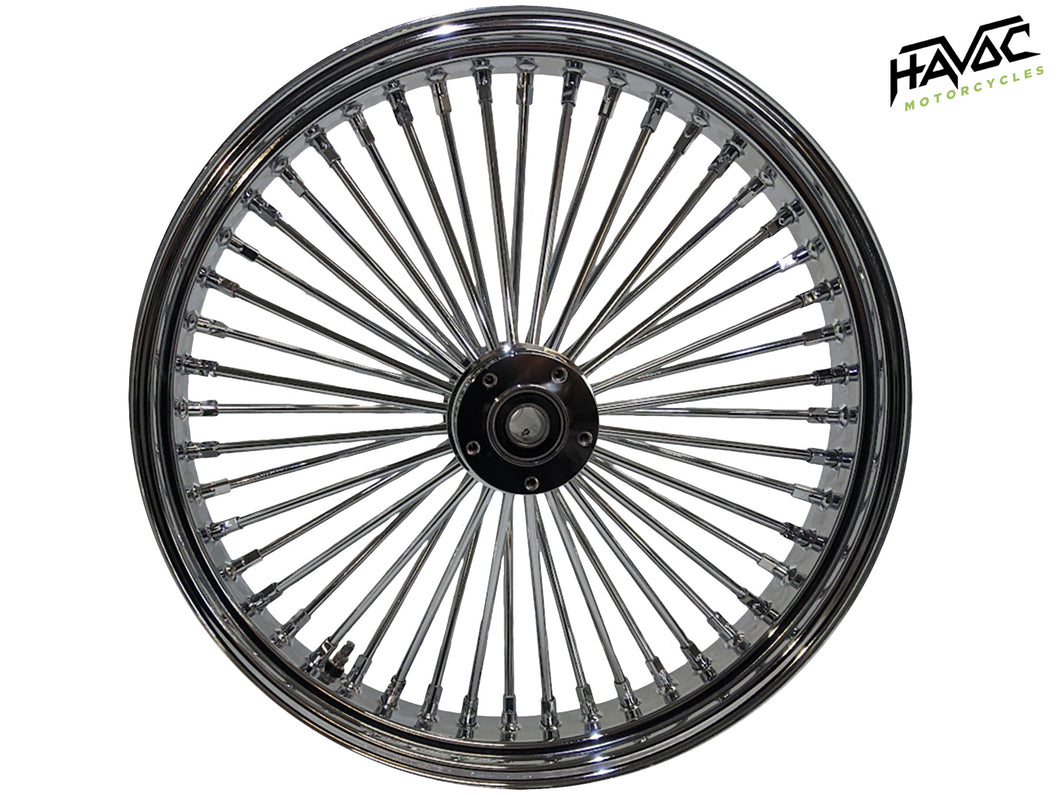 Fat Spoke Wheel, 21 x 3.5 Dual Disc Front, All Chrome, for 2000-2007 Touring Models