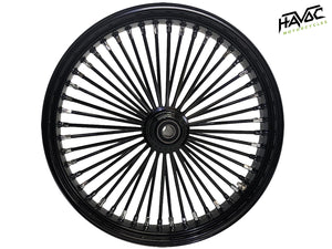 Fat Spoke Wheel, 21 x 3.5 Single Disc Front, Black, FXST/C/S Softail Standard and Softail Custom 1994-99 and  FLST(S/C/F), Slim, Heritage, Fatboy 1994-1999 (Front)