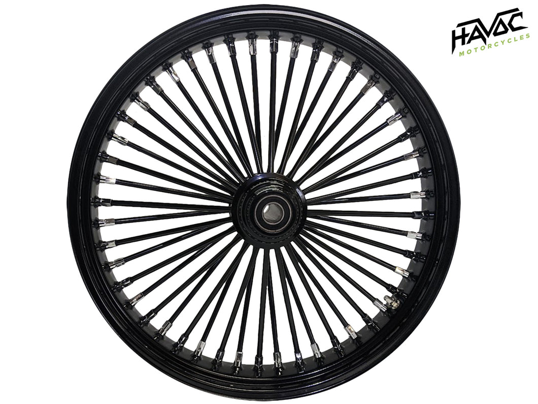 Fat Spoke Wheel, 21 x 3.5 Single Disc Front, Black, FLST (S/C/N, F), Slim, Heritage, Deluxe, Fatboy 2007-2017 with ABS