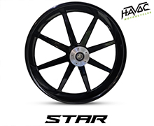 Star Billet 21x3.5 Dual Disc Black Front Wheel for Harley-Davidson Touring Models 2008-2023, With ABS