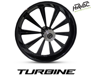 Turbine Billet 18x5.5 Dual Disc Black Front Wheel for Harley-Davidson Touring Models 2008-2023 Non-ABS