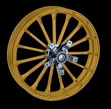 Load image into Gallery viewer, Replicator REP-02 (Talon) Gold Wheel - 3D / Rear in Canada at Havoc Motorcycles
