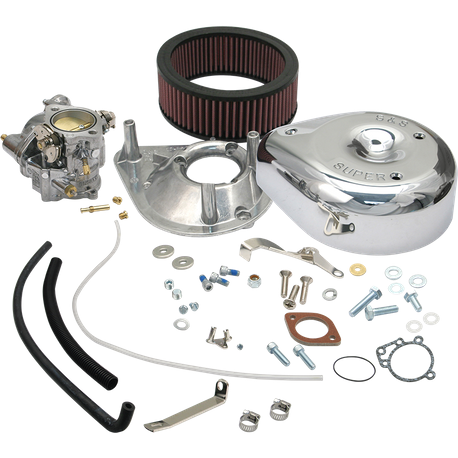 Super E Partial Carburetor Kit for 1966-'84 Big Twin Models, 5 Gallon Tanks (no manifold and mounting hardware included)
