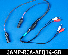 J&M GREEN-BAND FRONT-CHANNEL ISOLATED QUAD RCA INPUT AMP HARNESS FOR 2014-2020 HARLEY STREETGLIDE OR ROADGLIDE