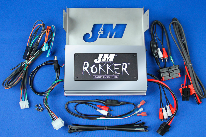 J&M ROKKER® XXRP 800W 4-CH DSP PROGRAMMABLE AMPLIFIER KIT FOR 2006-2013 HARLEY® STREETGLIDE W/REAR OR LOWER SPEAKERS