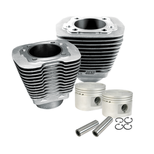 3-1/2" Bore Cylinder & Piston Kit For 1984-'99 Big Twins With Stock Or S&S Performance Replacment Cylinder Heads - Natural Aluminum Finish
