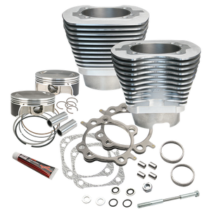 117"' Big Bore Cylinder Kit for 2007-'17 Big Twins (except '17 touring models) - Silver Powder Coat Finish
