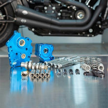 Load image into Gallery viewer, Chain Drive 550C Cam Chest Kit with Chrome Pushrod Tubes for Water Cooled 2017-up M8 Models
