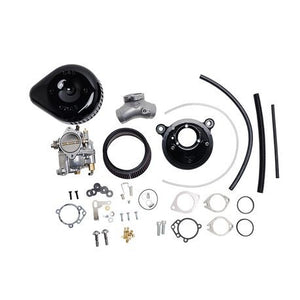 Super G Carburetor and Stealth Air Cleaner Kit, with Black Teardrop for 1984-1999 Big Twins