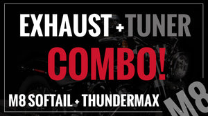 M8 Softail Exhaust Sinister Black + ThunderMax Tuner Combo PROMO!