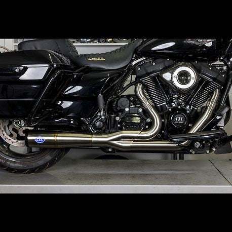S&S Cycle Diamondback 2-1 Race Only Exhaust System, Stainless Steel with Black Endcap for 2017-later M8 Touring Models