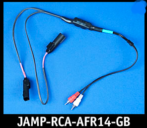J&M GREEN-BAND FRONT-CHANNEL ISOLATED RCA INPUT AMPLIFIER HARNESS FOR 2014-2020 HARLEY STREETGLIDE/ROADGLIDE/ULTRA/LTD