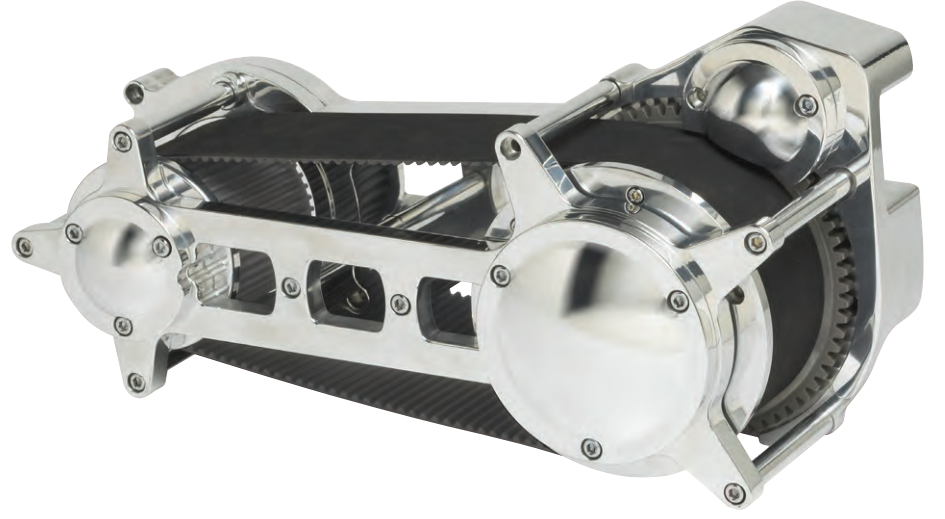 58-700 ULTIMA® EVO & TWIN CAM® SOFTAIL® 3.35” PRIMARY - Cast Drag Race Style Belt Drive Assembly-- Polished, 1990-2006.
