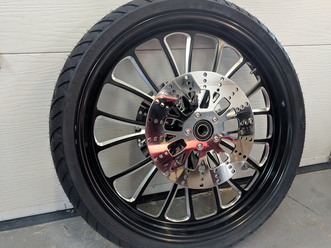 Black Contrast Cut Aluminum Wheel Package for Harley Touring Models