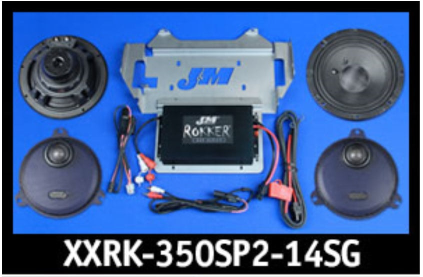 J&M ROKKER® XXR EXTREME 350w 2-Speaker/Amplifier Installation Kit for 2014-2020 Harley® StreetGlide/Ultra
