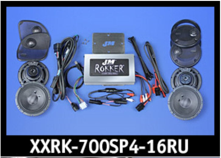 J&M ROKKER® XXR EXTREME 700w 4-Speaker/Amplifier Installation Kit for 2016-2020 Harley® Roadglide Ultra