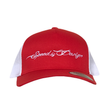 Load image into Gallery viewer, SBD RED/WHITE MESH HAT
