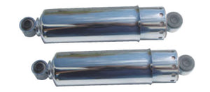116-26 CHROME PLATED SHOCK ABSORBERS — COMPLETE ASSEMBLY Shocks 11” eye to eye. With covers.