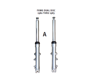 117-2 FORK TUBE ASSEMBLIES WITH LOWER LEGS FOR WIDE GLIDE® Stock length, 24-7/8” tube.
