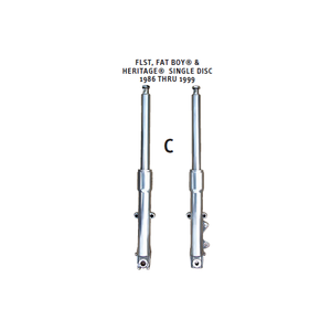 117-29 FORK TUBE ASSEMBLIES WITH LOWER LEGS FOR WIDE GLIDE® Stock length, 22-7/8” tube.